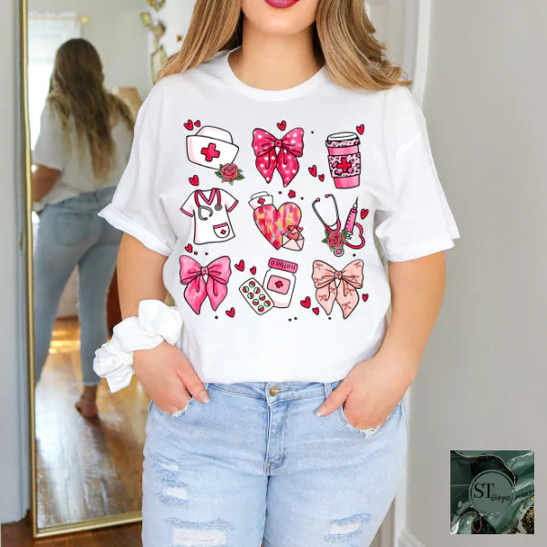 Nurse Collage Hearts and Bows